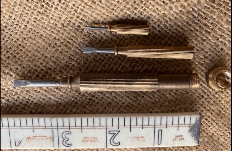 Vintage Brass Screwdriver 3-in-1