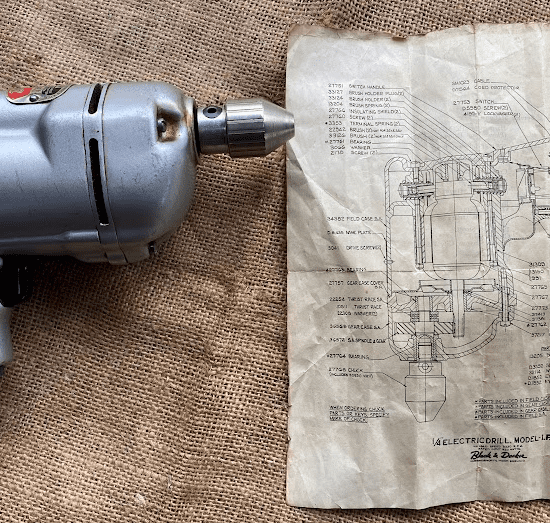 Black & Decker Model 1.P. 1/4" vintage electric drill