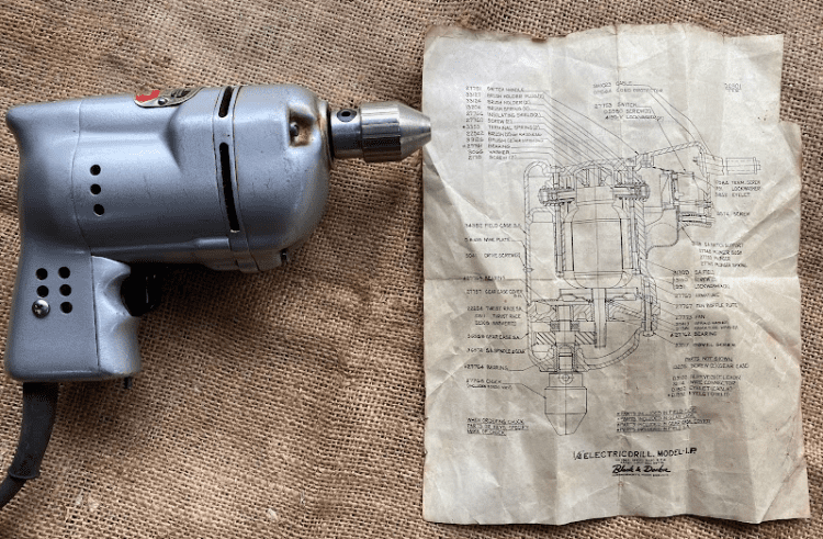 Black & Decker Model 1.P. 1/4" vintage electric drill