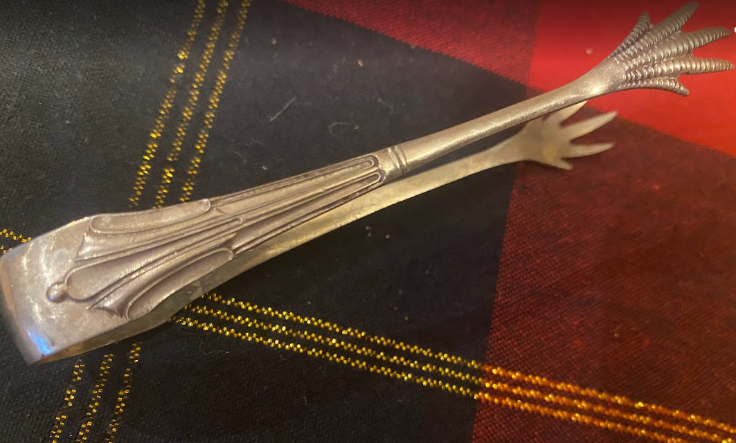 Vintage Silver Sugar Lump Tweezers - Image 2