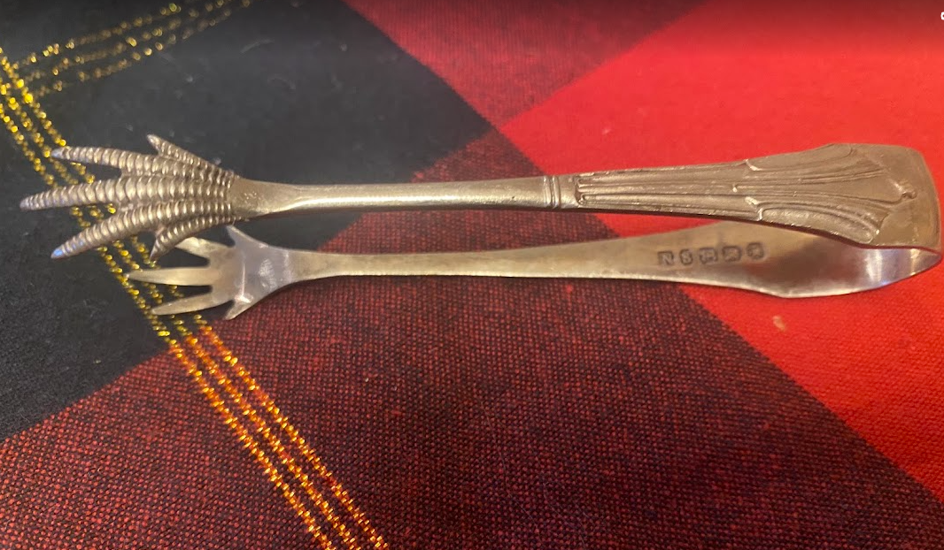 Vintage Silver Sugar Lump Tweezers - Image 5