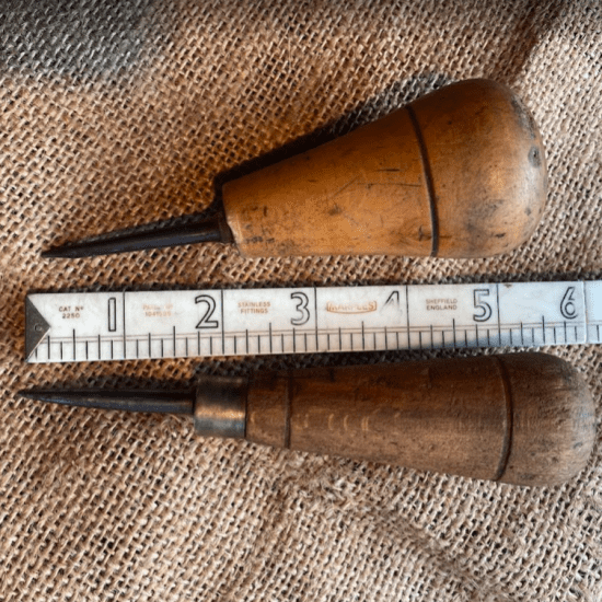 2x Vintage Leatherworker's Awls