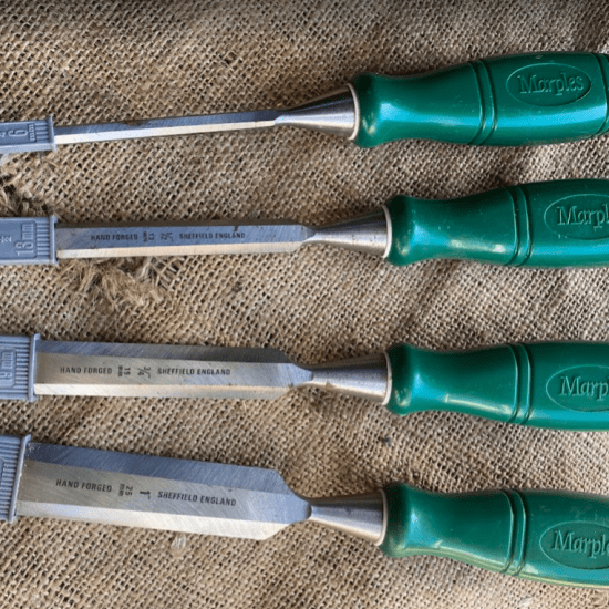 Vintage Marples Green Handled Chisel Set